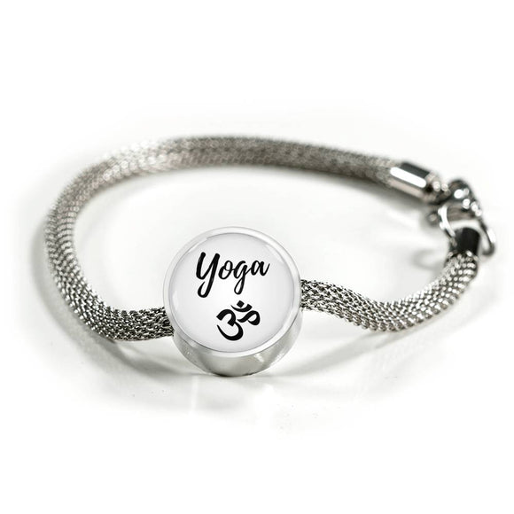 Pulsera y Charm - Yoga Om Metal