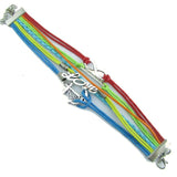 2016 new Colorful Infinity Friendship Love Anchor Leather Charm Bracelet DIY