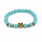 Volcanic Bracelet Owl Bracelet Gold Bracelet Lava Stone Bead Bracelets