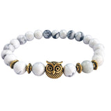 Volcanic Bracelet Owl Bracelet Gold Bracelet Lava Stone Bead Bracelets