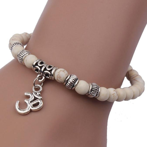 Pulsera Mujer Cuentas Om Tíbet