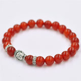 Bracelet Silver Buddha Elastic Beaded Bracelet Tibet Charm Bracelets BK