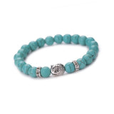 Pulsera Unisex Cuentas de Aleación Turquesa Buda