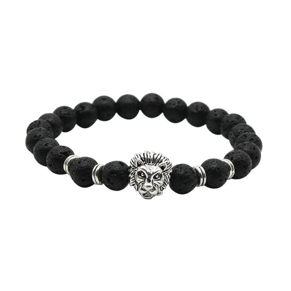 Pulsera Unisex Cuentas de Piedra León Buda