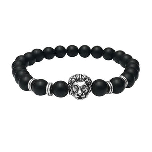 Pulsera Unisex Cuentas de Piedra León Buda